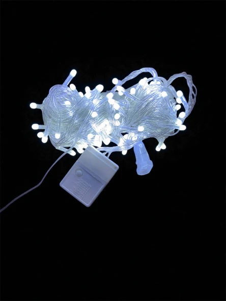 10m 100 Led Damla Uçlu Beyaz Işık Şeffaf Kablo ürün görseli 1