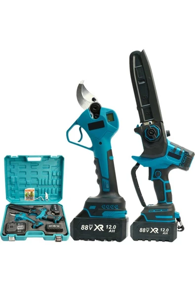 Profesyonel 2li Bahçe Set Akülü Dijital Göstergeli 50mm Dal Budama Makası ve 20cm Dal EEA460 ürün görseli 1