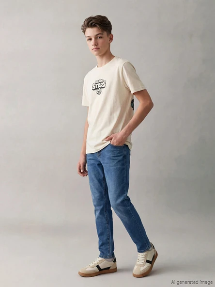 LCW Kids İndigo Slim Fit Erkek Çocuk Jean Pantolon ürün görseli 1