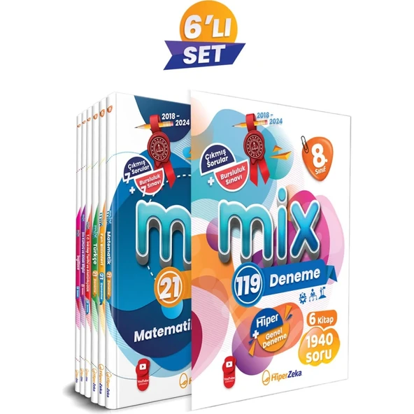Hiper Zeka Yayınları 8. Sınıf Mix 119 Deneme Tüm Dersler Set ürün görseli 1