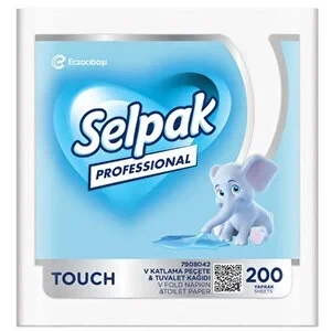 Selpak Prof Touch V Katlama 2in1 Peçete/Tuvalet Kağıdı 200’lü x24 Paket ürün görseli 1