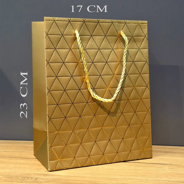 Küçük Boy Gold İpli Karton Çanta ürün görseli 1