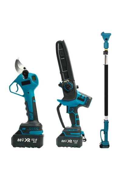 Profesyonel 2’li Bahçe Seti 50mm Budama Makası & 20cm Dal Budama Testeresi 88Vmax EEA461 ürün görseli 1