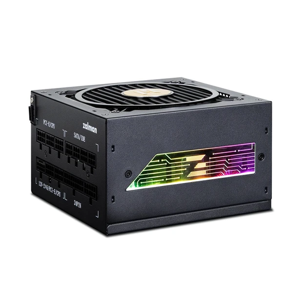 ZALMAN ZM1200-TMX2 VIEW, 1200W 80Plus Gold 115V, ATX3.1 & PCIe 5.1 & 12V-2X6 uyumlu, Tam Modüler, 120mm FDB Fan ürün görseli 1