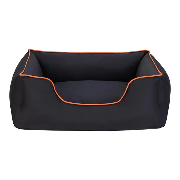 Pet Comfort Alpha Köpek Yatağı Siyah w Turuncu Biye M 80x65cm ürün görseli 1