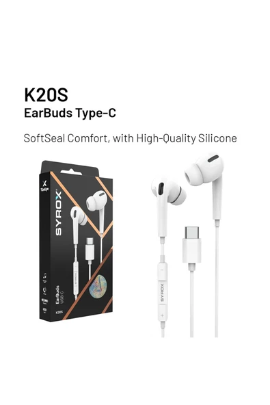 Syrox Type-c Girişli Telefonlara uyumlu İphone 15 Samsung Huwaei Yüksek Kaliteli Kulaklık Earbuds 5855 ürün görseli 1