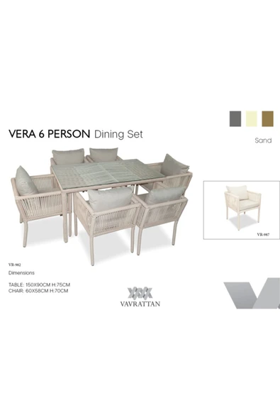 VAVRATTAN Vera Yemek Takımı 6 Kişilik Kum Rengi ürün görseli 1