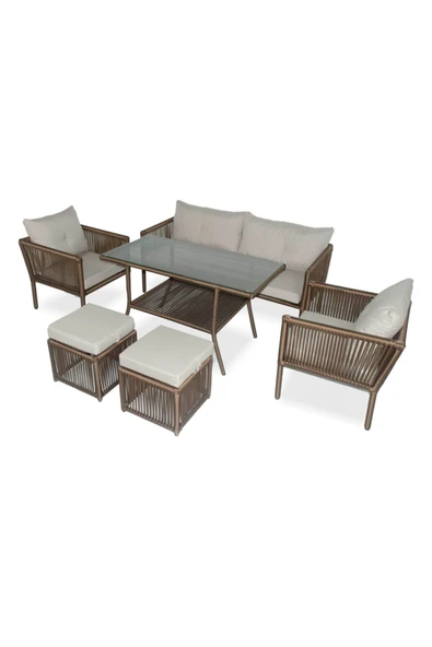 VAVRATTAN Shangai Deluxe Xl Rattan Bahçe Balkon Oturma Takımı Küf ürün görseli 1