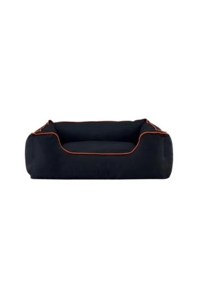 Pet Comfort Alpha Köpek Yatağı Siyah w Turuncu Biye L 105x85cm ürün görseli 1