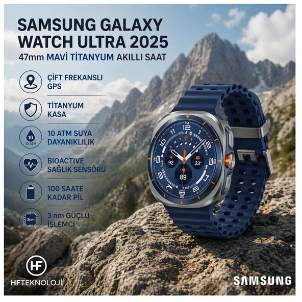 Samsung Galaxy Watch Ultra 2025 47mm Mavi Titanyum Akıllı Saat ürün görseli 1