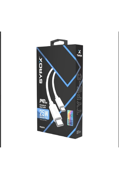 Syrox Pd25tk 25w 3.0 Amper Type-c Hızlı Şarj Kablosu 554 ürün görseli 1