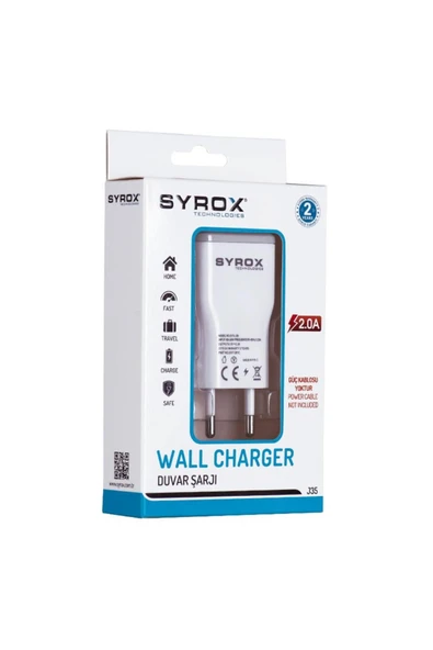 Syrox Ev Şarj Başlığı 5v 2a - Beyaz J35 1 Adet ürün görseli 1