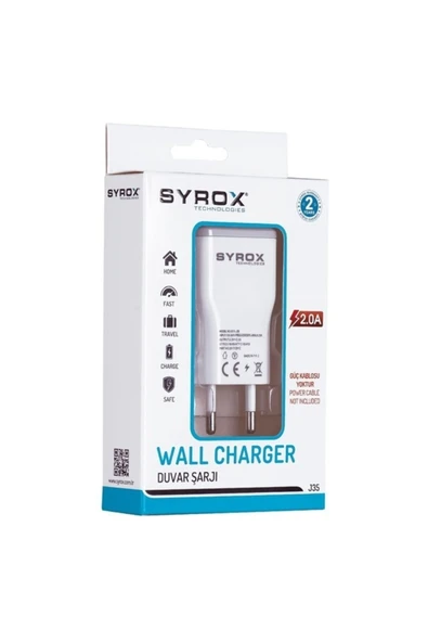 Syrox J35 Şarj Adaptör 2.0 A ürün görseli 1