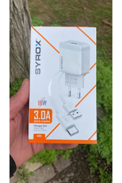 Syrox Huawei Mate 9 Pro Uyumlu 18 watt 3.0A hızlı typc şarj set kablo + başlık yerli üretim Q32 ürün görseli 1