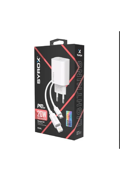 Syrox Pd20l 20w Lightning Iphone Uyumlu Hızlı Şarj ürün görseli 1