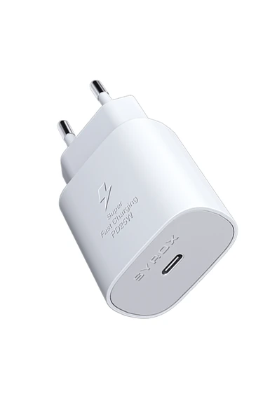 Syrox Pd25t Qc3.0 Pd 25w Hızlı Şarj Aleti Type-c To Type-c Kablo Set Beyaz ürün görseli 1