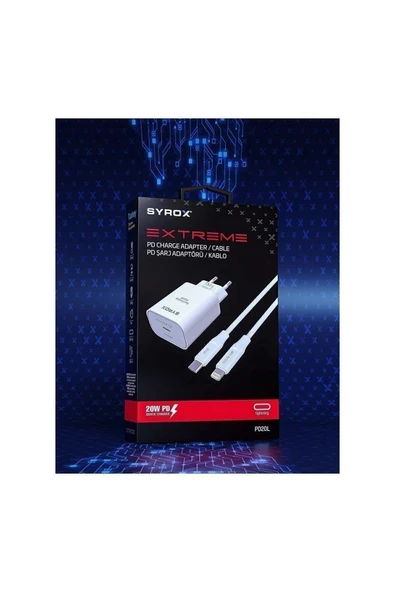 Syrox Iphone Şarj Hızlı 20w Pd Type-c Lightning Şarj Cihazı Pd20l11 ürün görseli 1