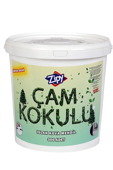 300 ADETLİ ZİPY ÇAM KOKULU ISLAK KOVA MENDİL YÜZEY TEMİZLEYİCİ HAVLU ürün görseli 1