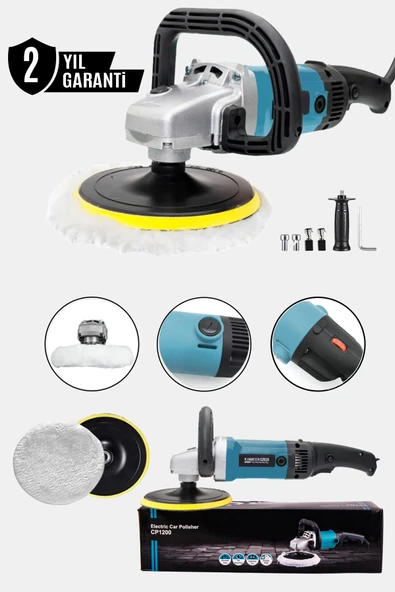 KİMMEER PLUS 1200w Polisaj Makinesi Devir Ayarlı 6 Kademeli 180mm Pasta Cila ürün görseli 1