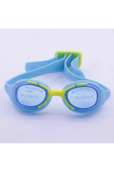 Decathlon Nabaiji Xbase Çocuk Yüzücü Gözlüğü - Buğu Yapmaz Şeffaf Cam - Mavi Sarı ürün görseli 1