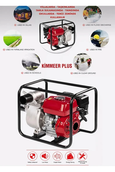 KİMMEER PLUS Profesyonel 3 İnç Benzinli Su Pompası Motoru ürün görseli 1