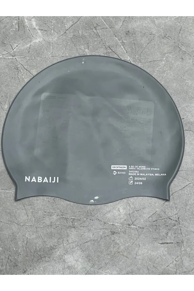 Decathlon Nabaiji Silikon Yüzücü Bonesi - Gri Standart Boy - Su Sızdırmaz Yetişkin Bone ürün görseli 1