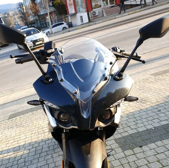 MOTOCAM Bajaj Pulsar RS 200 Ön Cam 2015-2026 Model 33cm Şeffaf Renkli 4mm SPORTİF ürün görseli 1