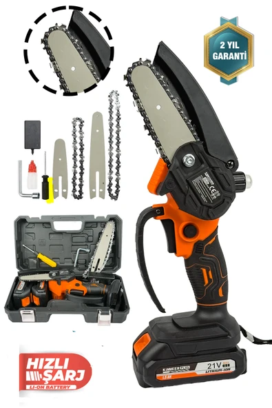KİMMEER PLUS Profesonel Metal Dişli 18v 1.5ah Şarjlı Dal Budama Testeresi ürün görseli 1
