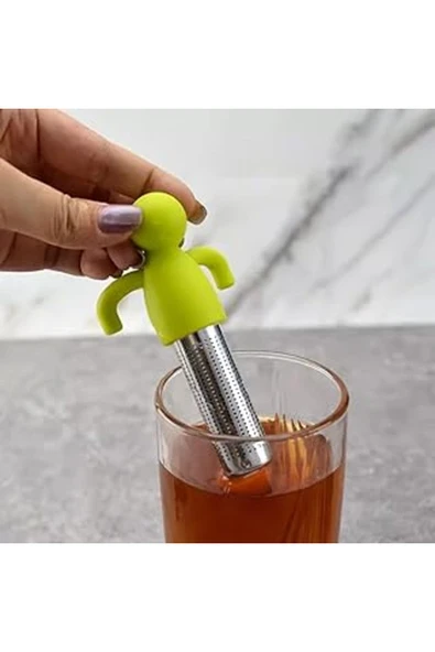 Silikon Çay Süzgeci, Çaydanlıklarda Asılı Küçük Adam Görünümü Kupalar Bardak Çay Demlik, Dik Gevşek Yaprak Çay Ve Kahve, Çay Filtresi - Renkli ürün görseli 1