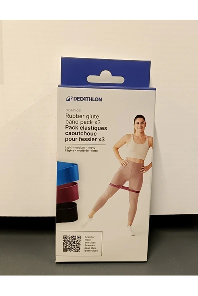 Decathlon Domyos 3'lü Direnç Bandı Seti - 5/6/7 kg Pilates ve Fitness Bandı Paketi ürün görseli 1