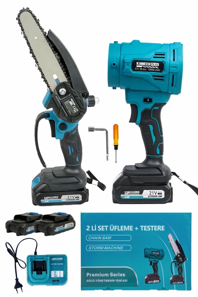 KİMMEER PLUS hava üfleme ve Şarjlı Testere Makinesi Seti Batarya Hızlı Şarj Cihazı ürün görseli 1
