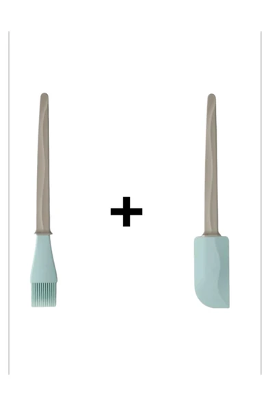 BAKGLAD spatula + yumurta fırçası , bej-mavi, 26 cm ürün görseli 1
