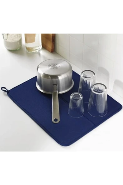 IKEA Lacivert Bulaşık Kurutma Örtüsü/matı Tezgah Koruyucu Emici Mat - 44x36 cm NYSKÖLJD ürün görseli 1