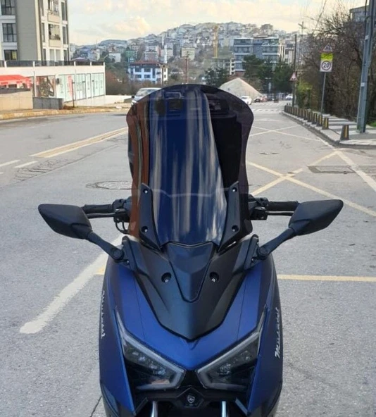 MOTOCAM Musatti Glamaro Max 125 Ön Cam 2023-2026 Model 50cm Siyah Renkli 4mm UZUN ürün görseli 1