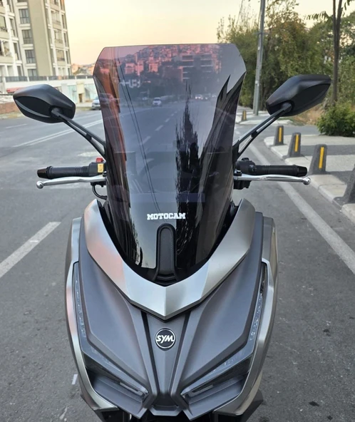 MOTOCAM Sym JET 14 EVO 200 PLUS Ön Cam 2023-2026 Model 45cm Siyah Renkli 4mm ürün görseli 1