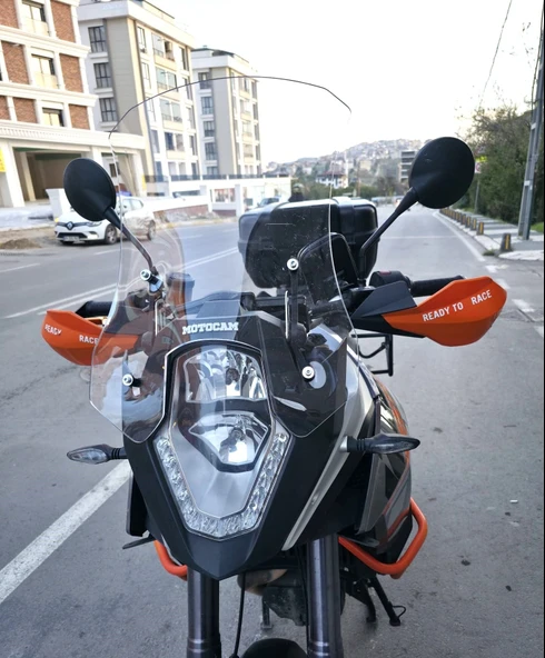 MOTOCAM KTM 1050 Adventure Ön Cam 2008-2017 Model 56cm Şeffaf Renkli 4mm ürün görseli 1