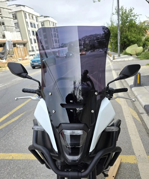 MOTOCAM Honda NX 500 Ön Cam 2025-2026 Model 48cm Siyah Renkli 4mm UZUN ürün görseli 1