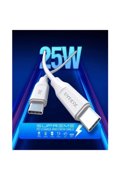 Syrox Trident A23 Max uyumlu iki taraflı typc girişli hızlı şarj kablosu YERLİ ÜRETİM ürün görseli 1