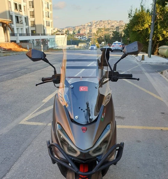 MOTOCAM RKS Newlight 125 Ön Cam 2021-2022 Model 65cm Şeffaf Renkli 4mm PRO MODELE UYMAZ ürün görseli 1
