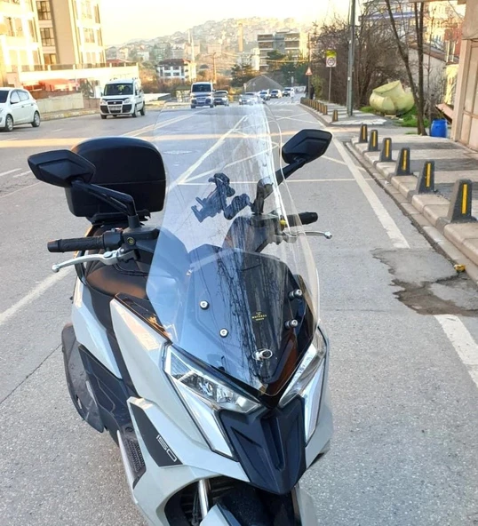 MOTOCAM Kymco Dink R 150 Ön Cam 2023-2026 Model 77cm Şeffaf Renkli 4mm ürün görseli 1