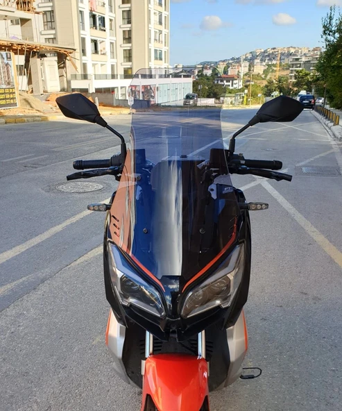 MOTOCAM QJ ATR 125 Ön Cam 2023-2026 Model 75cm Füme Renkli 4mm UZUN ürün görseli 1