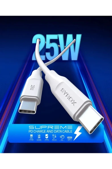 Syrox PD25TK SUPREME 25W Type-C Şarj & Data Kablosu ürün görseli 1