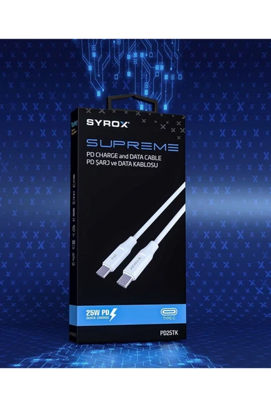 Syrox PD25TK SUPREME 25W Type-C Şarj & Data Kablosu - Resim 3