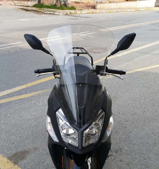 MOTOCAM SYM JET 14 200 Ön Cam 2017-2026 Model 65cm Şeffaf Renkli 4mm UZUN ürün görseli 1