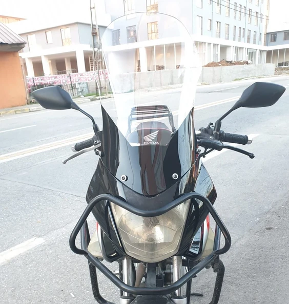 MOTOCAM Honda CBF 150 Ön Cam 2005-2017 Model 51cm Şeffaf Renkli ürün görseli 1