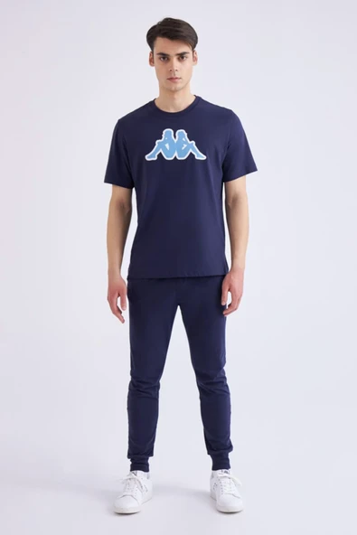 Logo Zobi Erkek Mavi-açık Mavi-beyaz Regular Fit Tişört ürün görseli 1