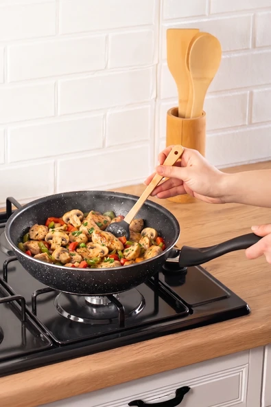 Porsima 579.0111 Granit Wok Tava 26cm Siyah ürün görseli 1