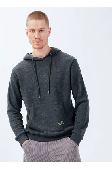 Kapüşon Yaka Antrasit Melanj Erkek Sweatshırt 4222316-sweat Hoody Pamuk Begın M ürün görseli 1