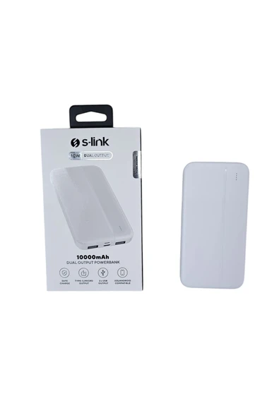 Caglastore S-LINK POWERBANK siyah 10000mAh /10W DUAL OUTPUT ürün görseli 1