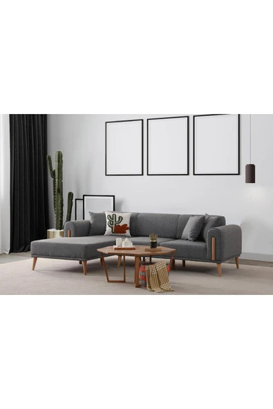 Ak sofa LEON SOL KÖŞE GRİ Gri - Resim 2